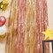 2-Pack Pink & Rose Gold Foil Fringe Curtains 3.3x6.6ft Party Backdrop Decorations